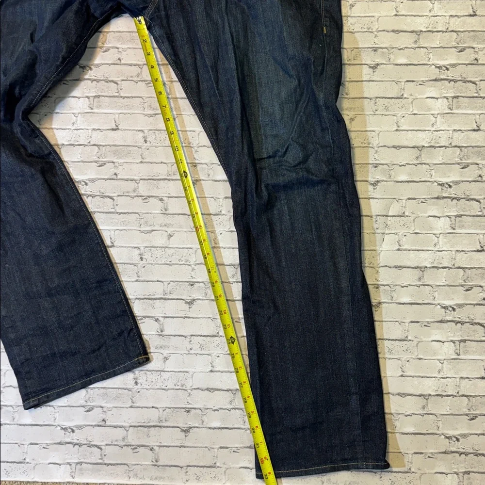 True Religion mens 42x33 Ricky relaxed straight dark wash denim blue jeans EUC